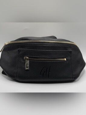 Gray Haus Black Pebbled Vegan Leather Crossbody Fanny Pack
